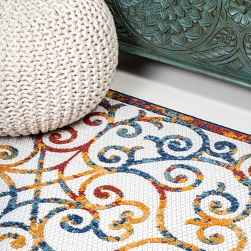 Atrani Scroll Trellis Indoor/outdoor Area Rug